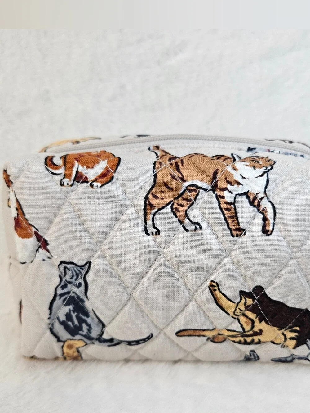 Vera Bradley A Cat's Life Print Quilted Essential Cosmetic